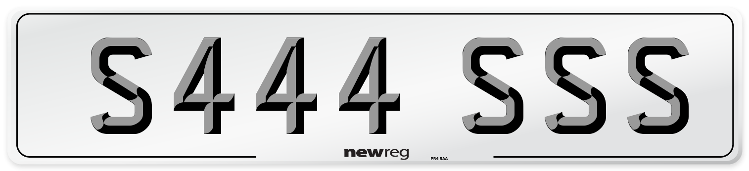 S444 SSS Number Plate from New Reg